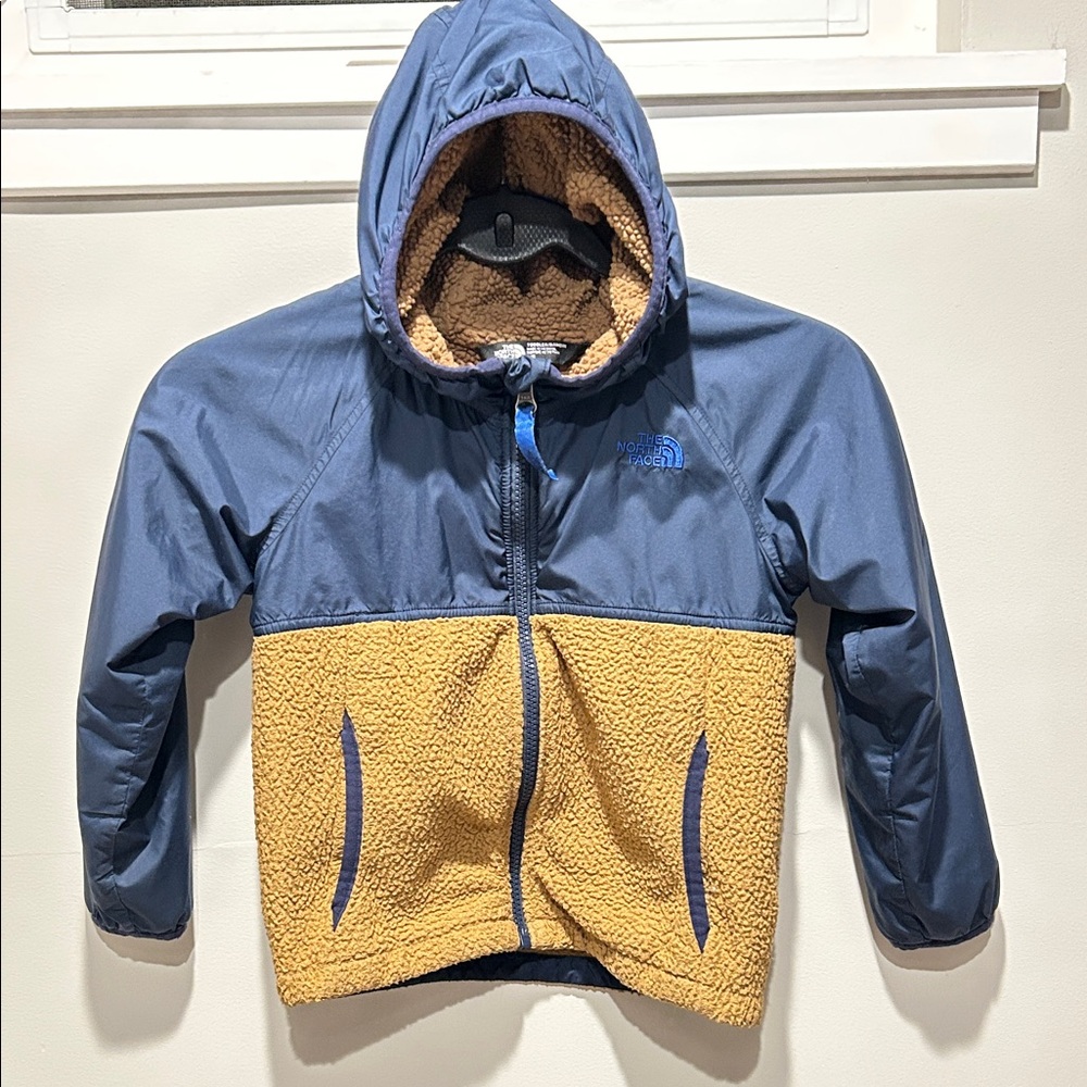 The North Face Navy and Brown Fleece-Lined Jacket